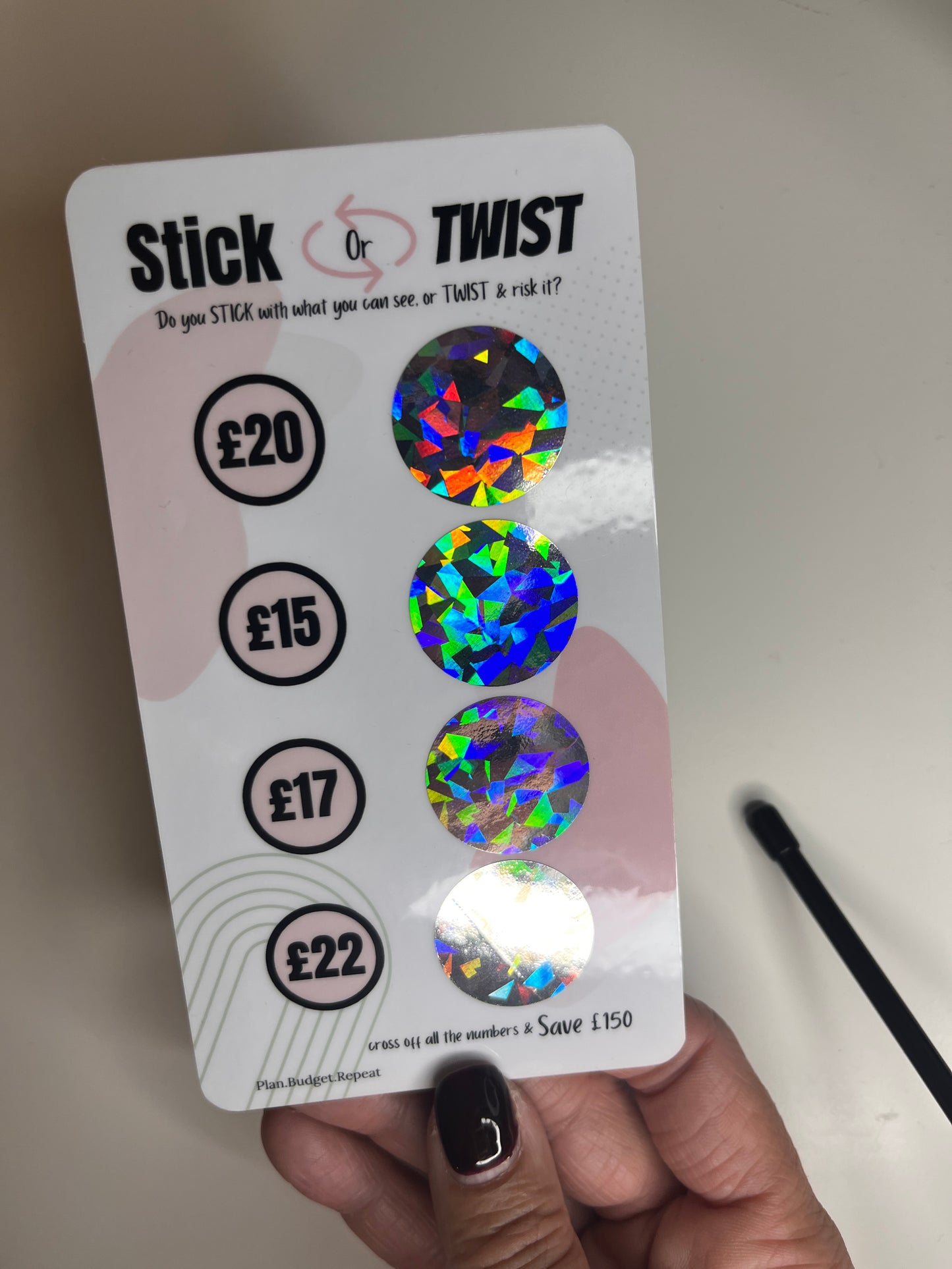 STICK OR TWIST  savings challenge