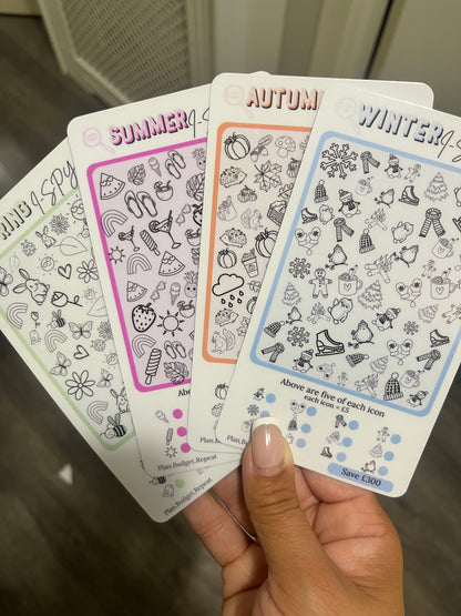 Seasonal I-SPY Savings CHALLENGE, spring, summer, Autumn, winter
