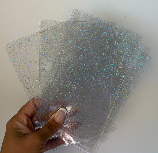 Clear zipless glitter envelopes