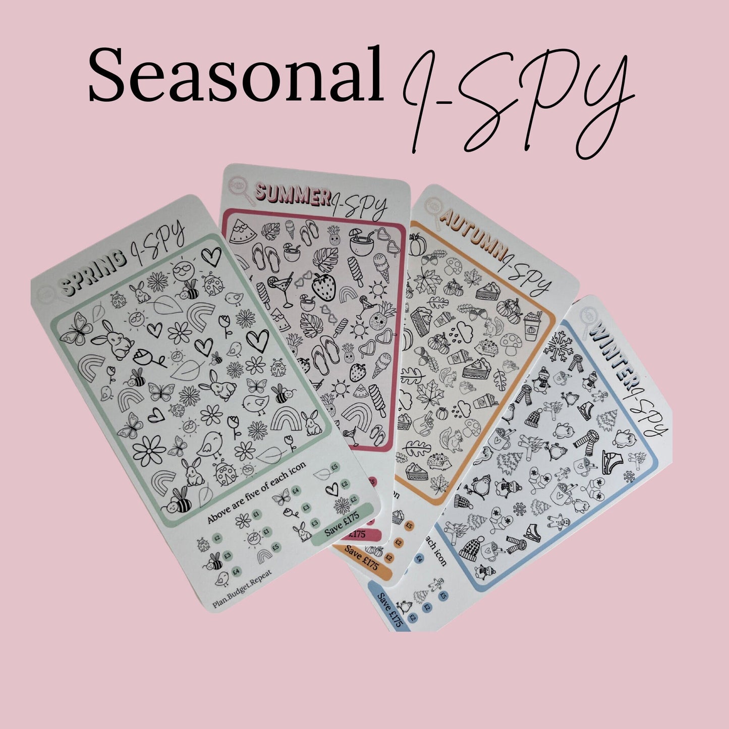 Season I-SPY Savings CHALLENGE, spring, summer, Autumn, winter