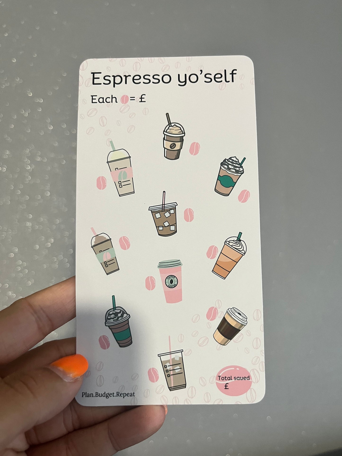 ESPRESSO YO’SELF, savings tracker