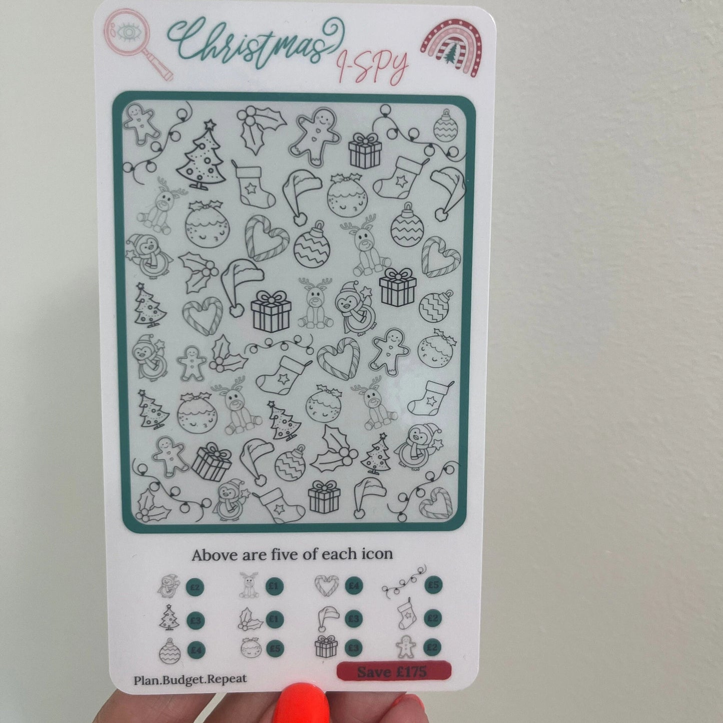 Christmas I-SPY Savings tracker