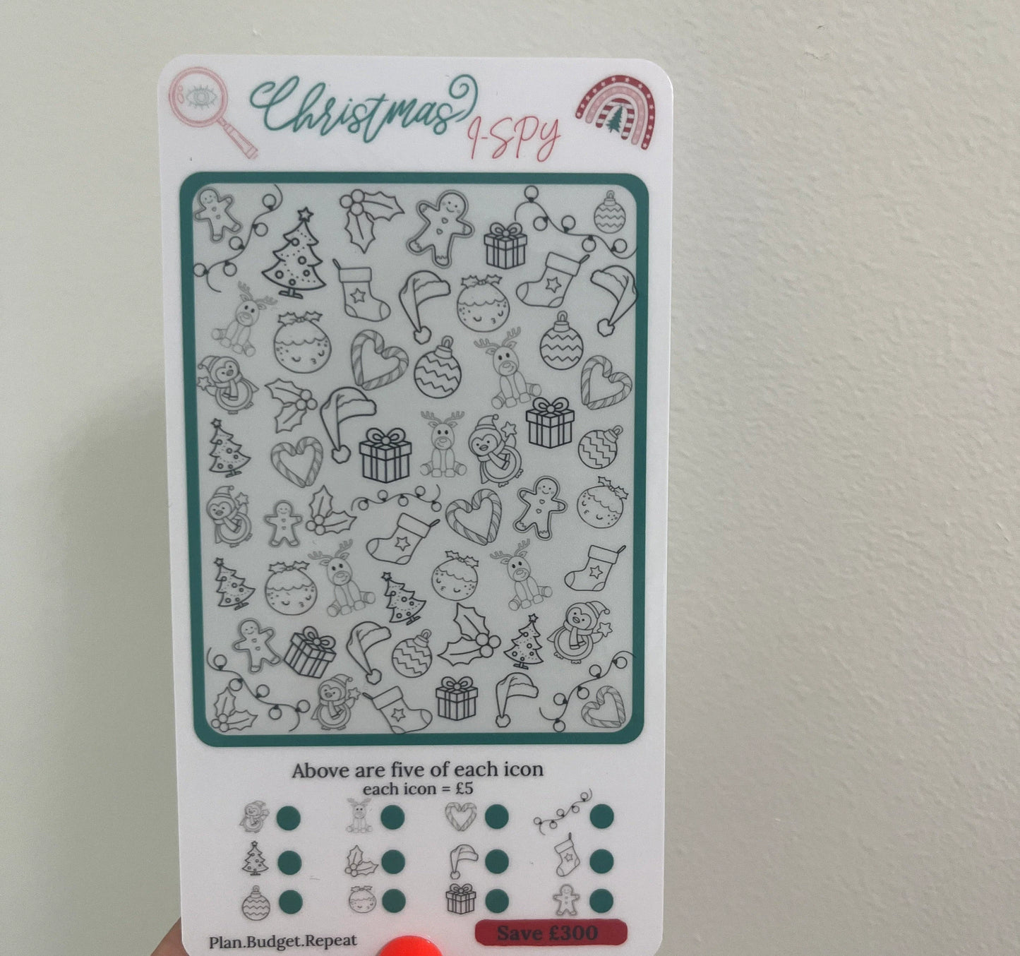 Christmas I-SPY Savings tracker